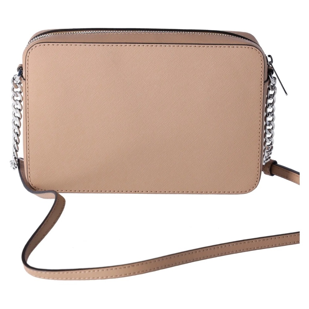 Michael Kors Jet Set Large East West Saffiano Leather Crossbody Bag Camel - Picture 6 of 10
